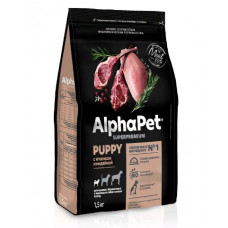 ALPHAPET Superpremium с ягненком и индейкой для щенков, беременных и кормящих собак мелких пород 1.5 кг