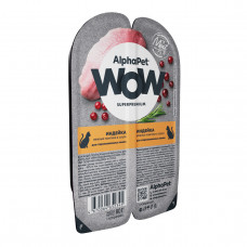 ALPHAPET WOW Superpremium индейка нежные ломтики в соусе для стерил 80гр