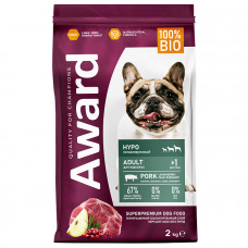 AWARD HYPO 2кг для взрослых собак всех пород со свининой с добавлением брусники, груши и розмарина