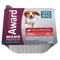 AWARD Monoprotein для взрослых собак паштет из говядины с зеленым горошком 100 г