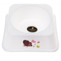 Миска БЕЛЛА-КВАДРО пищевой пластик белая 17,5*17,5см