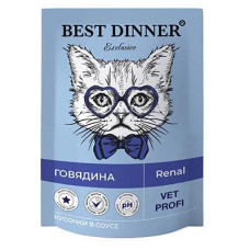 BEST DINNER Exclusive Vet Profi Renal кусочки в соусе с говядиной 85 г