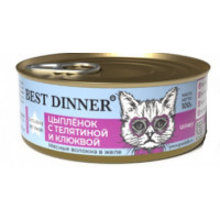 BEST DINNER Exclusive Vet Profi Urinary для кошек желе цыпленок с телятиной и клюквой 100 г