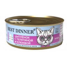 BEST DINNER Exclusive Vet Profi Urinary для кошек желе цыпленок с телятиной и клюквой 100 г