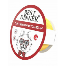 Best Dinner Влажный консервированный полнорационный корм для взрослых собак С ЯГНЕНКОМ И ТОМАТАМИ 100г