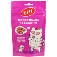 Biff Лакомство для кошек Хрустящие подушечки с паштетом из телятины 60г