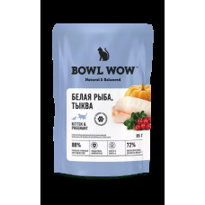 BOWL WOW для котят и беременных кошек Кусочки в соусе с белой рыбой и добавлением тыквы 85 г