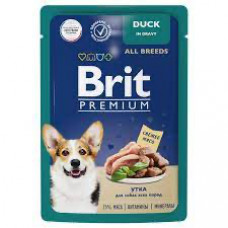 Brit Брит Premium Пауч для взрослых собак всех пород утка в соусе, 85 гр