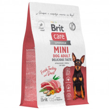 Brit Care Mini Superpremium Dog Adult Delicious Taste с индейкой и уткой для взрослых собак мини пород, 1,5 кг