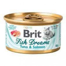 Brit Dreams консервы для кошек с тунец/лосось 80 г , Брит