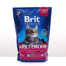 Брит Premium Cat Adult Chicken сухой корм премиум класса с курицей для взрослых кошек 0,8 кг