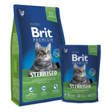 Brit Premium Cat Sterilized Chicken 0,4 кг сухой корм премиум класса с курицей для Стерилизованных кошек 