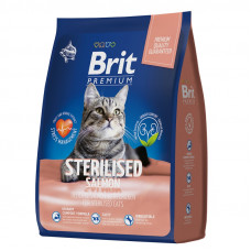 Brit Premium Cat Sterilized Salmon&Chicken 0,4 кг сухой корм с лососем и курицей для стерилизованных кошек
