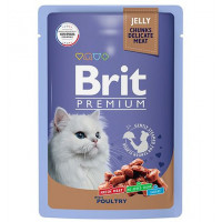 Brit premium Пауч Ассорти из птицы в желе 85г для кошек , Брит