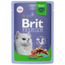 Brit premium Пауч для кошек Цыпленок в желе 85г , Брит