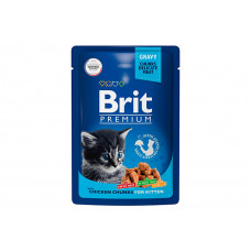BRIT Premium пауч  для котят цыпленок в соусе 85 г