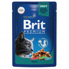 Brit Premium Пауч для взрослых кошек утка в соусе 85г