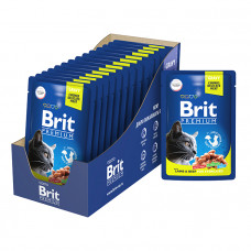 Brit Premium Пауч для взрослых стерилизованных кошек ягненок и говядина в соусе 85гр