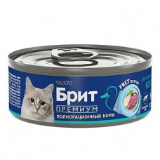 Brit Premium Риет из утки для стерилизованных кошек, 100 г