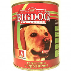 Зоогурман консервы для собак "BIG DOG" телятина с кроликом 850 г