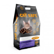 CAT SAFE наполнитель для кошачьих туалетов комкующийся с углем 10л