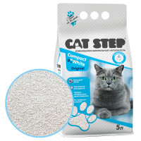CAT STEP Compact White Original, 10 л Комкующийся минеральный наполнитель