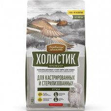 Деревенские лакомства Холистик Премьер сухой корм д/кошек кастр. и стерил. 2кг утка