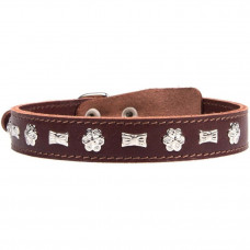 Двухслойный ошейник с металлическими украшениями, шириной 25 мм, длина 39-53 см, натуральная кожа, артикул О25/2УКР