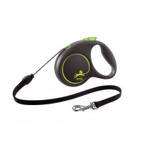 Flexi Black Design зеленая,трос 5 м до 12 кг