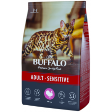 Mr.Buffalo Сухой 1,8 кг корм для взрослых кошек и котов с чувствительным пищеварением с Индейкой