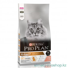Pro Plan Adult Elegant OPTIderma 1,5кг для взрослых кошек с чувствительной кожей с лососем, Проплан для кошек