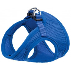 Мягкая шлейка-жилетка с поводком,синий S .обхват груди 350 мм. поводок 15*1200 мм