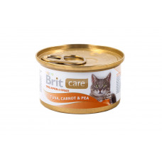 Brit консервы для кошек с тунец морковь горошек 80 г , Брит