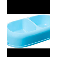 Gamma 30272069 Миска пластиковая двойная Мармелад, голубая, 2*0,25л