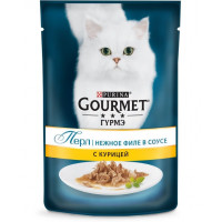 Gourmet Perle  75 г паучи нежное филе в соусе  с курицей