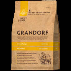 Grandorf Advanced 4 Meat&Brown Rice Adult Mini 8кг для собак мелких пород с 4 видами мяса и бурым ри