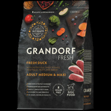 GRANDORF Fresh Dog Adult Med&Maxi Duck&Sweet Potato с живыми пробиотиками для взрослых собак средних и крупных пород с уткой и бататом 10 кг
