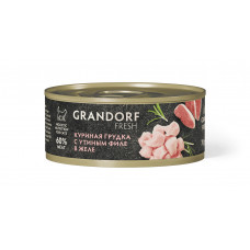 GRANDORF Fresh куриная грудка с утиным филе в желе 70 г