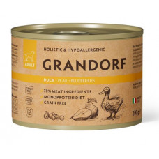 GRANDORF Holistic & Hupoallergenic паштет из утки с грушей и черникой 200 г