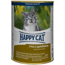 Happy cat банка в желе с уткой и цыпленком 400 г