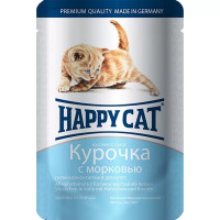 HAPPY CAT для котят курочка с морковью в соусе 100 г