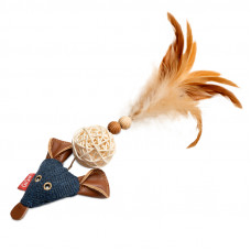 Игрушка для кошек Мышка с плетеным шариком 14 см