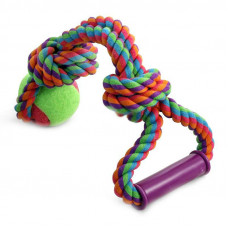 Игрушка TRIOL 0113XJ верёвка цветная с мячом с узлами с резиновой ручкой 6х49х16 см