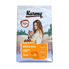 KARMY Hair&Skin 400 гр корм для взрослых кошек с лососем
