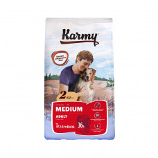 KARMY Medium Adult 2 кг для собак средних пород старше 1 года с телятиной