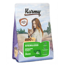 KARMY Sterilised 400 гр для стерелизовнных кошек и кастрированных котов с лососем