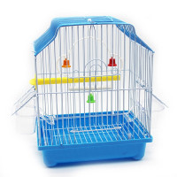 Клетка д/птиц 1101А цвет. (22,5х17х28) закрытая кормушка*20