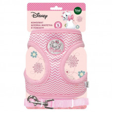 Комплект мягкая шлейка-жилетка и подводок для кошек Disney Marie S, обхват груди 400мм, Triol-Disney