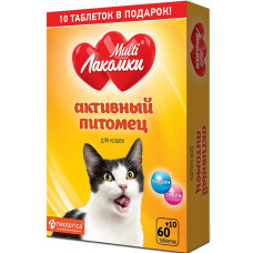 Кормовая добавка MULTI ЛАКОМКИ Активный питомец для кошек 70 шт.