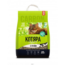 Котяра Комкующийся наполнитель для туалета кошек с углем, 20л (8,4 кг)
